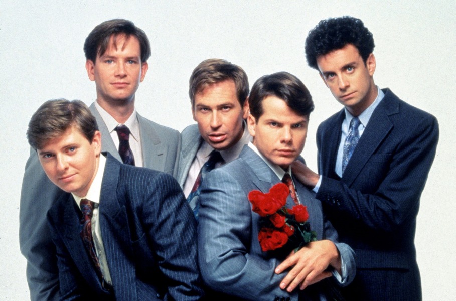 Cast photo of Kids in the Hall.  Dave Foley, Mark McKinney, Scott Thompson, Bruce McCulloch and Kevin McDonald (from left)